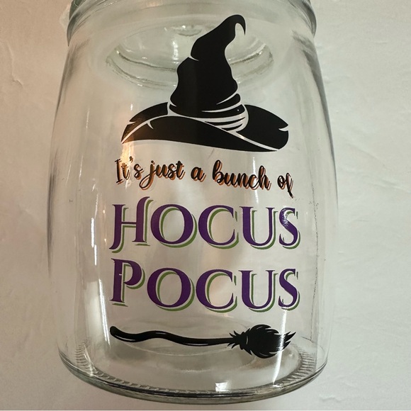 Hocus Pocus Glass Cookie Jar with Witch Hat Design - Picture 2 of 6